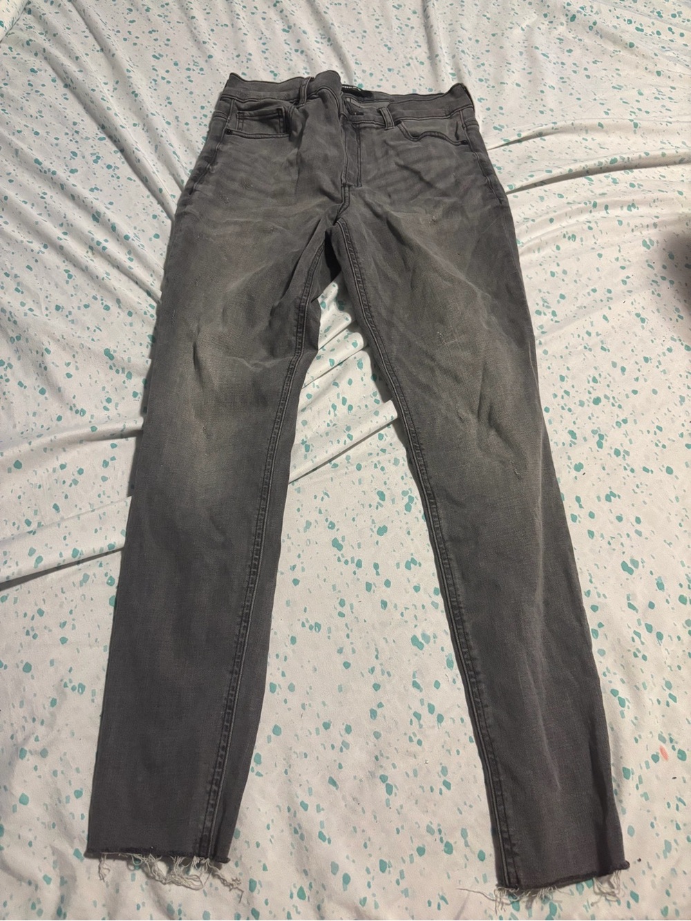 Women  Gray Slim Jeans - Distressed Hem
